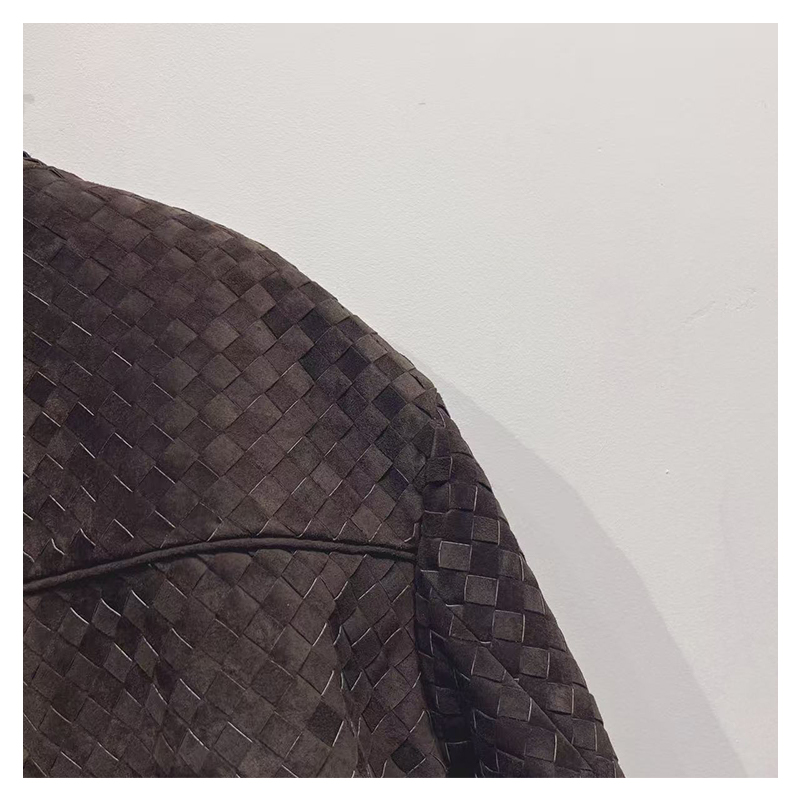 New handmade woven imported sheepskin short motorcycle casual European and American leather jacket for 2025