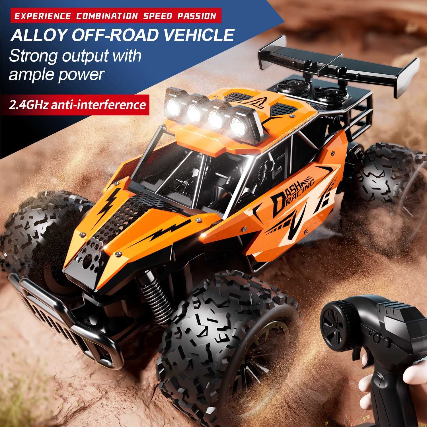 RC Car RC Drift Racing 116 Full Proportion Vehicle Off Road Alloy 24G Radio HighSpeed Trucks With LED Light Climbing Gift ToyT251010