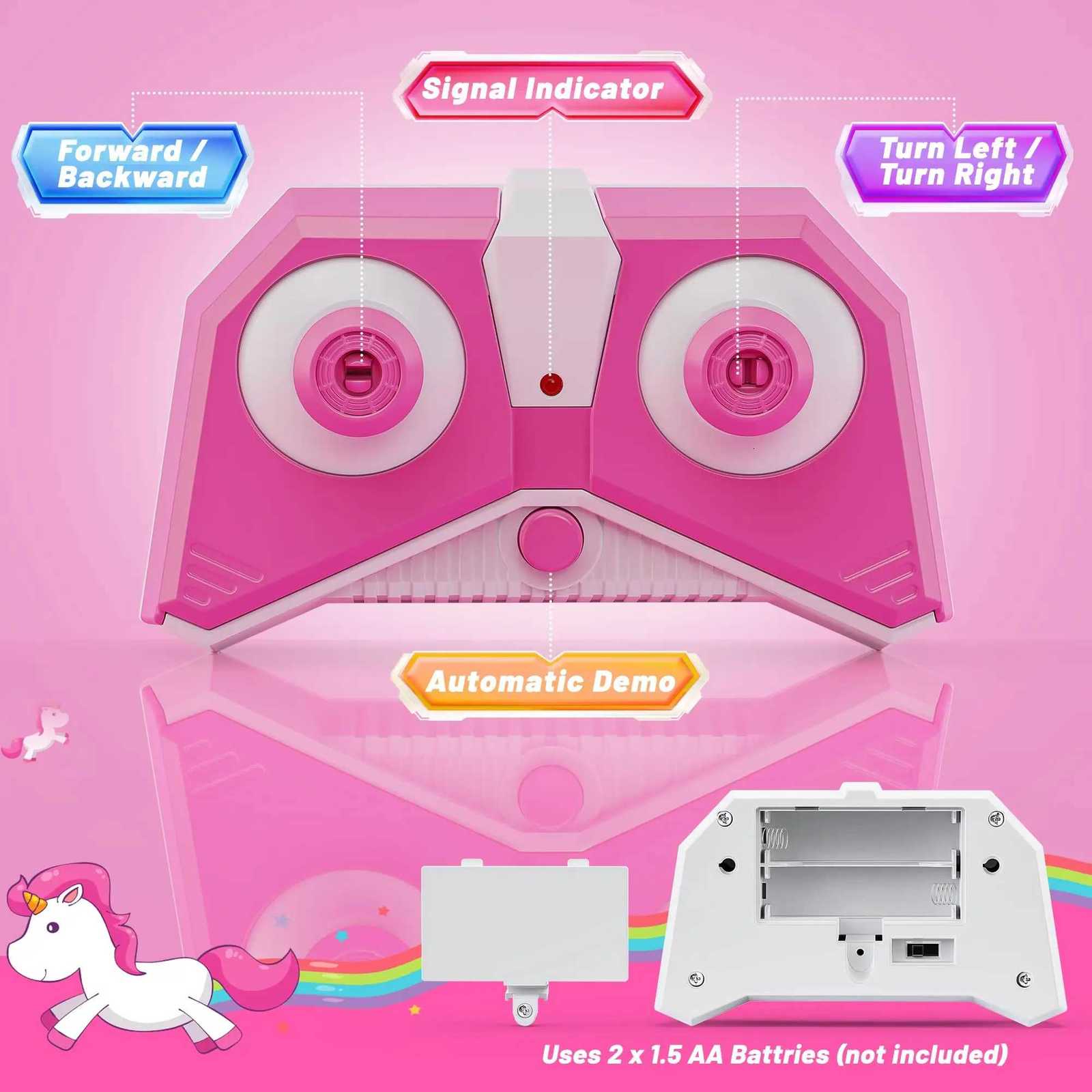 24G lighting unicorn remote control stunt dump truck chase light twist change car drift dancing toy car childrens new year biT251010