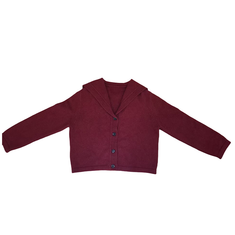 Women's Sailor Collar Wool Knitted Short Cardigan, Navy Collar, Autumn Coat for Commuting & Daily Casual Wear-1702