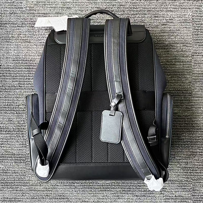 Backpacks Mens Schoolbag Rim0 Fashion Leather Striped Business Bag Business Senior Computer bag Large Capacity Travel Commuter Shoulder Bags