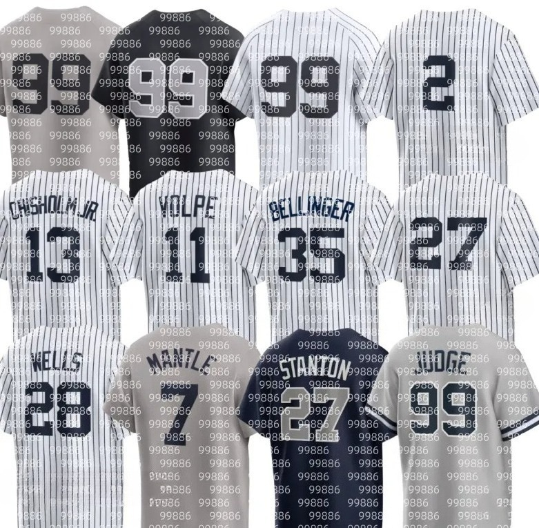 MLB Jersey Yankees Baseball Derek Jeter Aaron Judge Jazz Chisholm Jr. Gerrit Cole Anthony Volpe Paul Goldschmidt Austin Wells Giancarlo Stanton Cody Bellinger