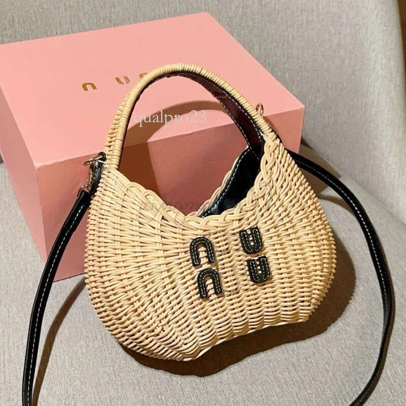 muily bag Designer highquality Vegetable basket mimi bag handbag shoulder bag Canvas en classic striped braid quilted chain large capacity Outdoor shopping 1b1