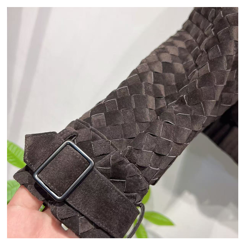 New handmade woven imported sheepskin short motorcycle casual European and American leather jacket for 2025