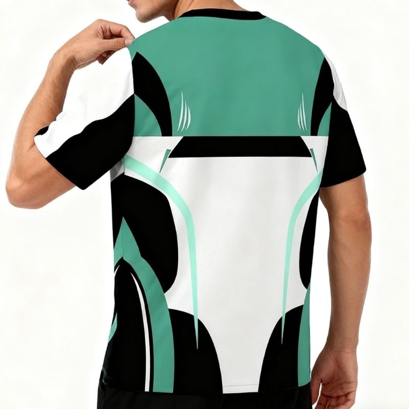 Men's "Challenge 23" Graphic Color Block T-Shirt - Sports-Inspired Casual Tee-41