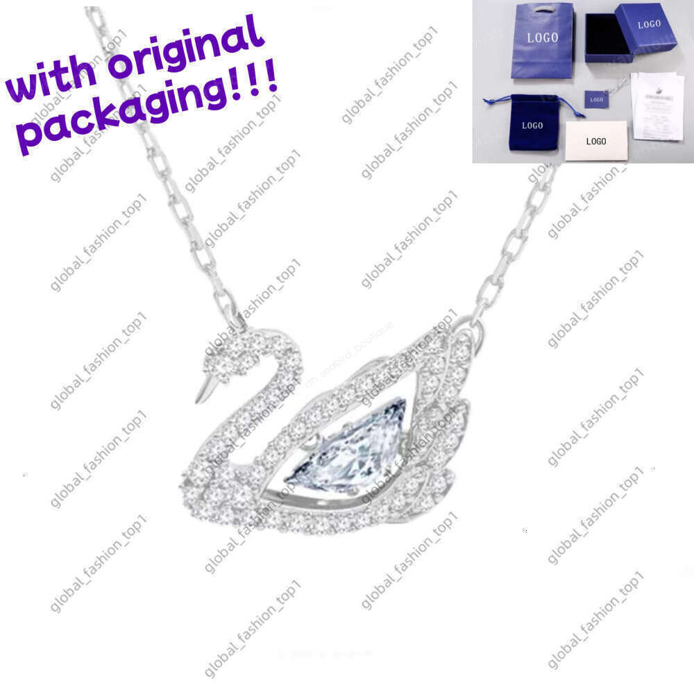 swarovkis necklace High Version Diamond Swan Necklace For Women Designer Necklace Elements And Crystal Collarbone Chain Pendant Necklace Alloy Lady Jewelry dee