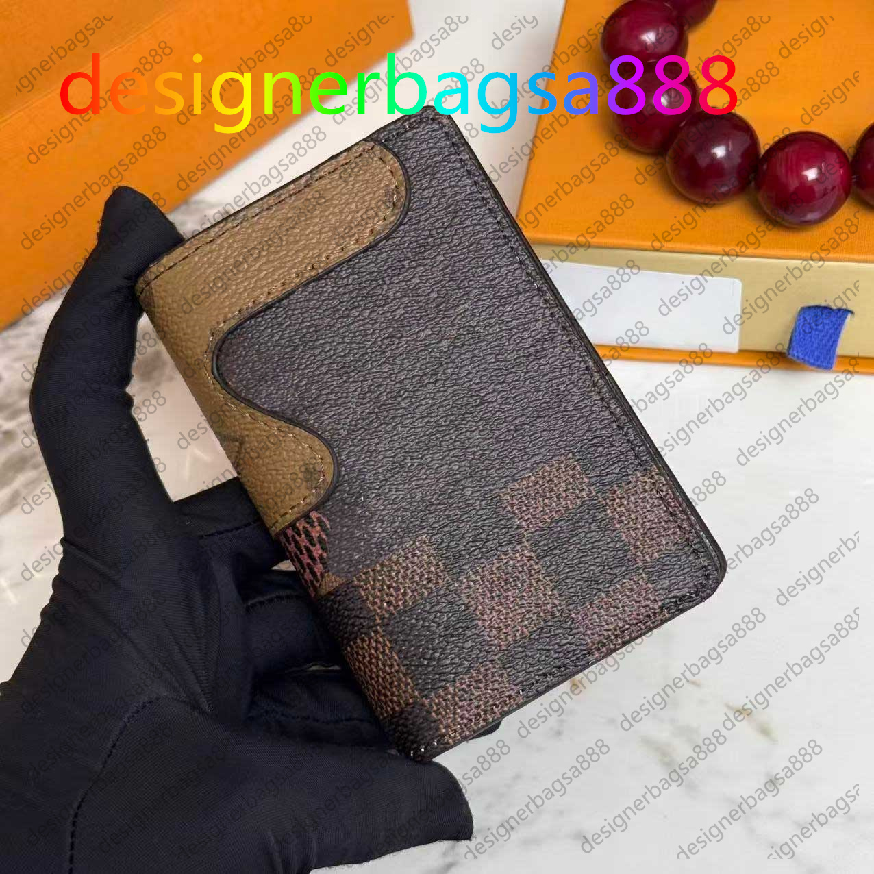 2026 Top luxury Multiple Wallet POCKET ORGANIZER leather card holders men wallets money purse flower letters credit short money clutch bags Golf wallet 63144