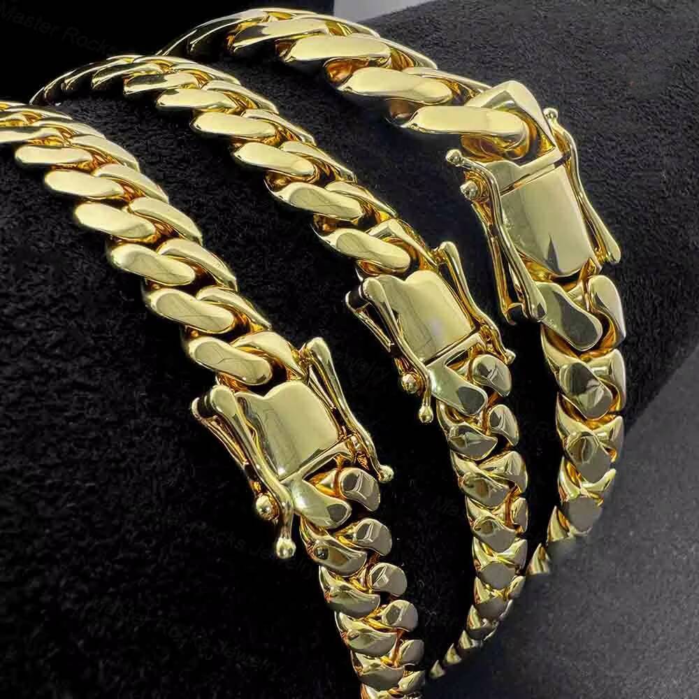 Wholesale Price Cuban Chain 14K Gold Plated Hiphop Necklace 10mm 12mm Cuban Link Chain