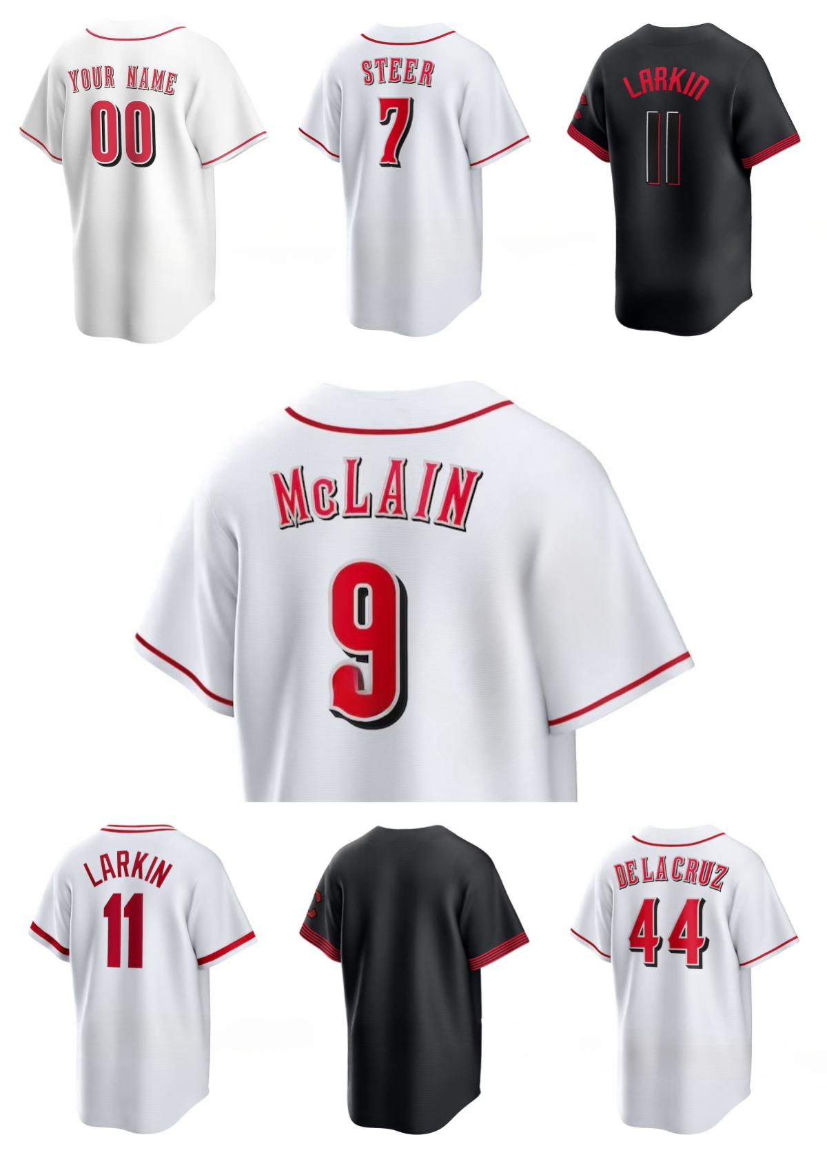 MLB Men Women Youth Reds Elly De La Cruz Matt McLain Barry Larkin Spencer Steer Christian Encarnacion-Strand Joe Morgan Noelvi Marte Baseball Custom Jerseys