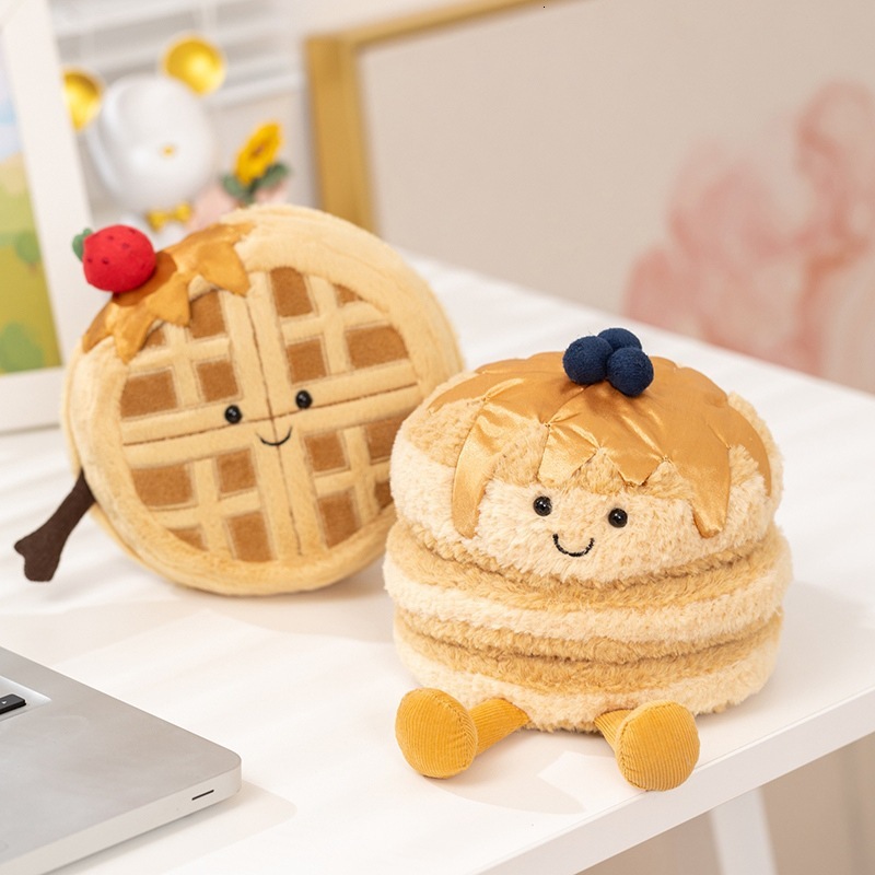 jc Bagel Waffle Pancake Plush Toy Realistic Bread Food Series Doll