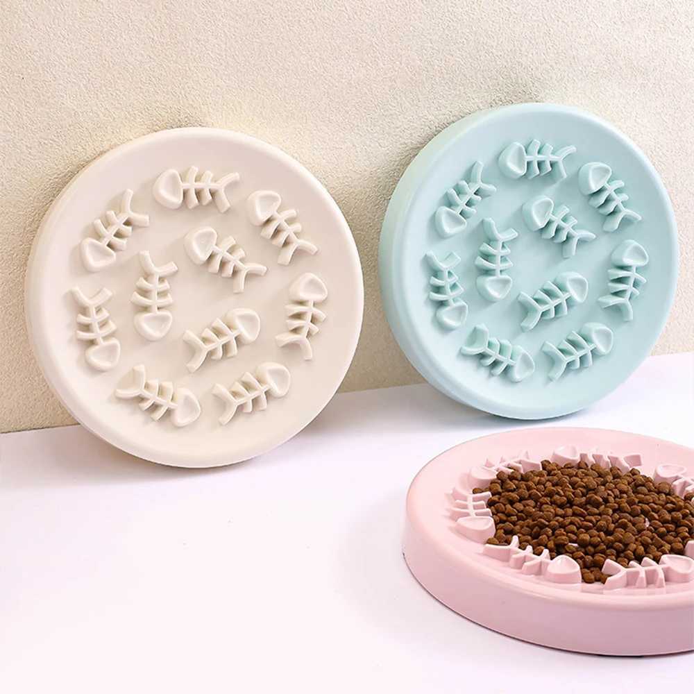 Fish Bone Dog Cat Bowl Anti Choking Slow Food Pet Bowl Pet Feeder Supplies C251009