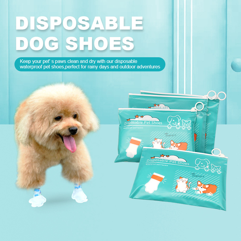 Dog Shoes Scratch-Proof Cat Boots for Outdoor Wear Dirt-Resistant & Scratch-Proof Pet Disposable Dog Shoe Covers in White