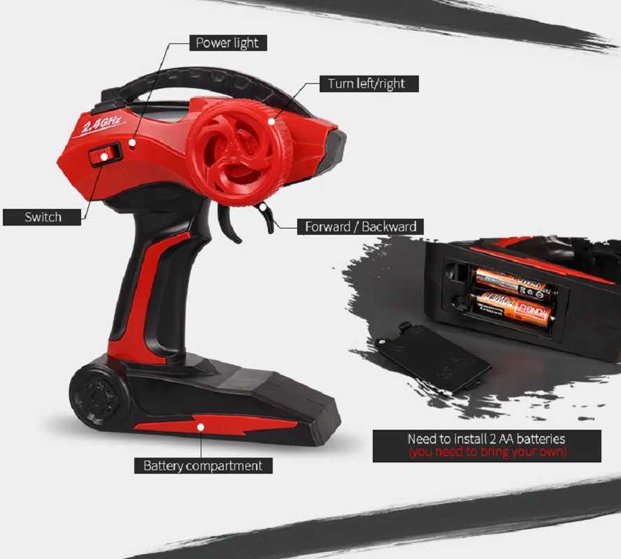 37cm 112 116 4WD RC CAR With LED Lights 24G Radio Remote Control Cars Buggy OffRoad Control Trucks Boys Toys for ChildrenT251010