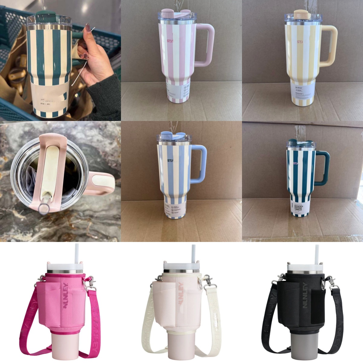 40oz Fashion Cup Tumbler with Handle and Straw Lid, Leak-proof Travel Coffee Mug, Stainless Steel Insulated Cup For Beverages, BPA Free