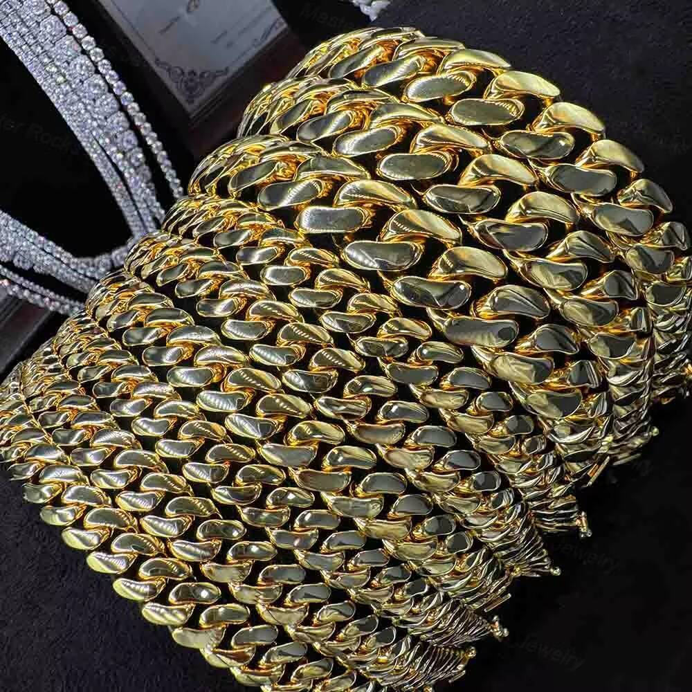 Wholesale Price Cuban Chain 14K Gold Plated Hiphop Necklace 10mm 12mm Cuban Link Chain