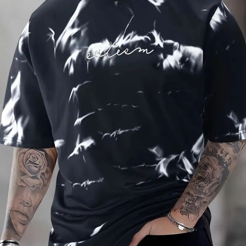 Men's Tie-Dye Graphic Oversized T-Shirt - Casual Streetwear Tee-43