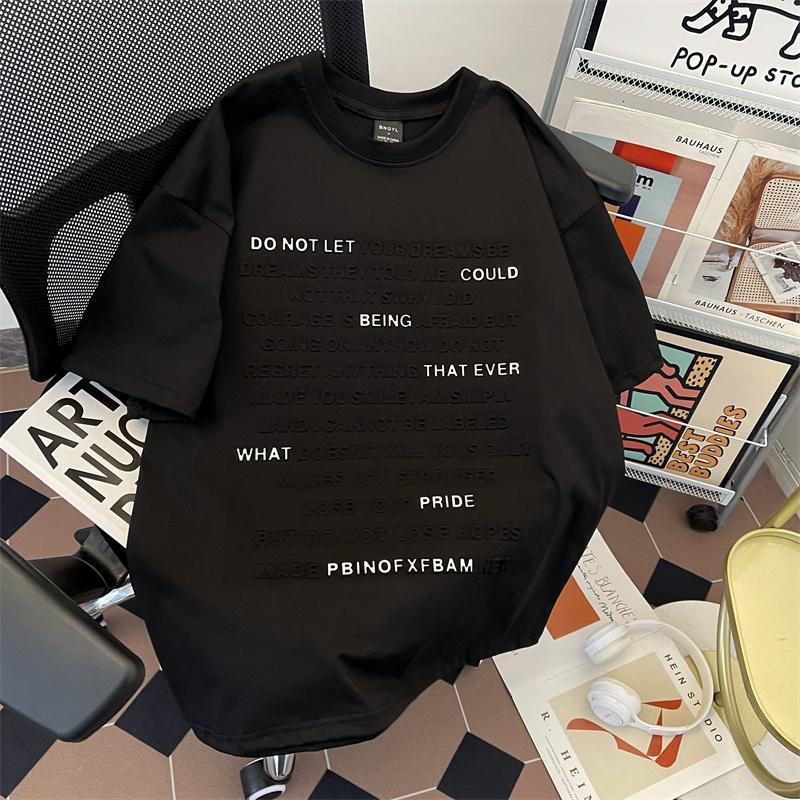 Japanese Style Letter Print Short Sleeve Designer Shirt T-shirt For Men And Women Summer American High Street Couple Casual Trendy Brand Round Designer Hoodie