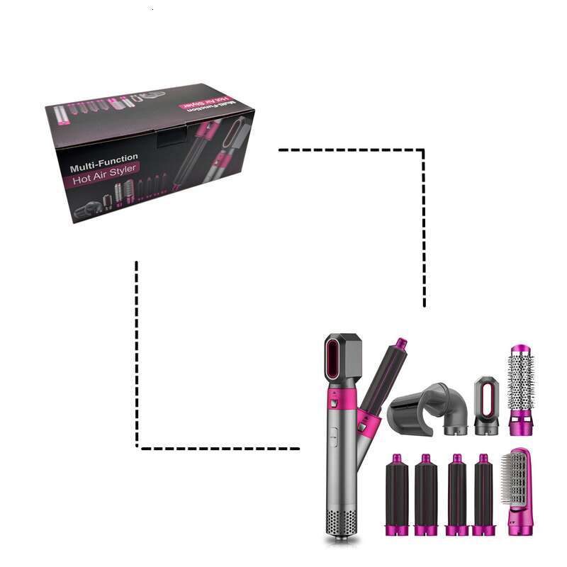 Electric Hot Air Brush 8 In 1 Dryer Straightener Curling Styling Tool Set Professional Hair Styler