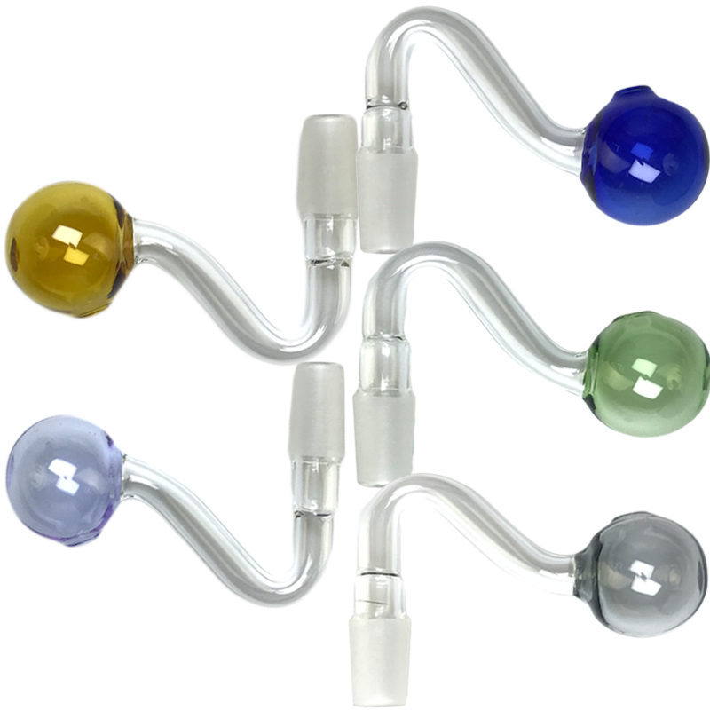 Goodsstore Colorful Head Glass Oil Burner Pipe 10mm 14mm 18mm Male 30mm Big Ball Bowl Thick Pyrex Heady Glass Water Pipes Grinding Mouth Tube for Smoking