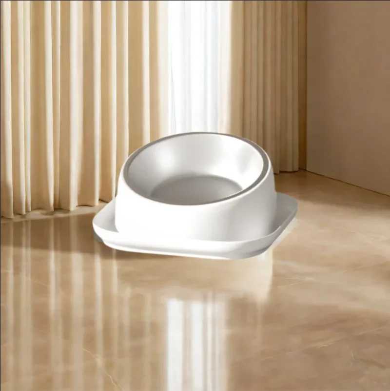 Cat Bowl with Crossneck Design And Antproof Square Base Spill And Leak Proof Pet Feeder for Enhanced Dining Experience C251009