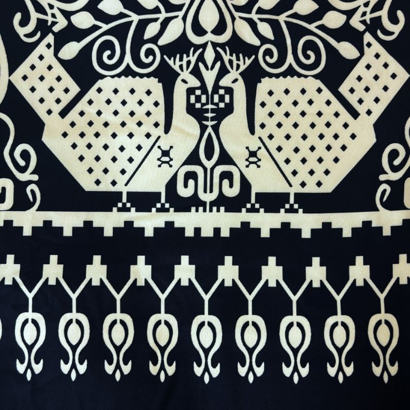 Women's Ethnic Style Printed Two - Piece Set - Long Sleeve Jacket & Midi Dress Set-CF55201