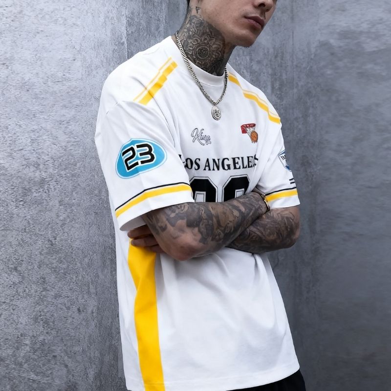 Men's Los Angeles "23" Graphic Oversized T-Shirt - Sports-Inspired Casual Tee-48