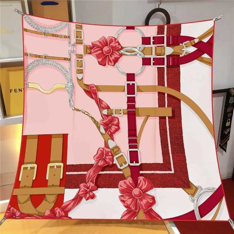 VREOVOR Spring New 90 Square Scarf Handmade Desktop Twill Silk Chinese Shl Womens Headscarf Machine Curling W251010