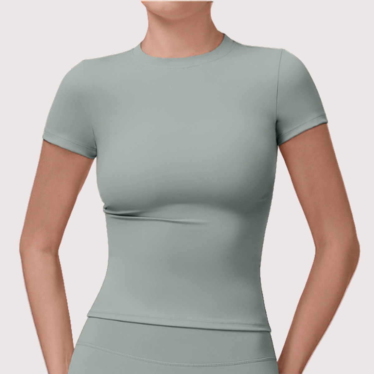 Yoga Outfit Women's Summer Bare-Feel Gym Short Sleeve T-Shirt Tight Slimming Quick-Dry Yoga Outfit Outdoor Running Sports Lightweight Top