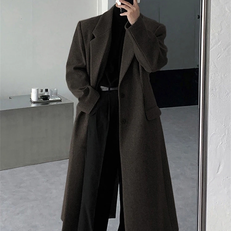 Mauroicaldi autumn and winter long and thick warm and soft suitable for wool coats mens single chest cool and wool blend coats 240926CJCT