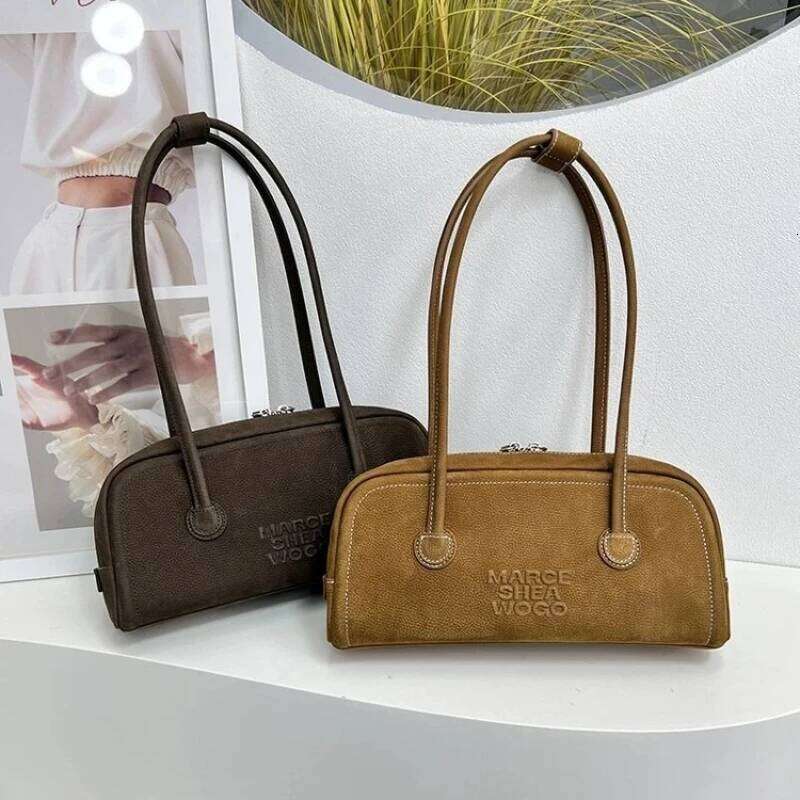 Marge Sherwood Korean Cowhide Boston Hand-Held Underarm Bowling Shoulder Bag Mdng2510