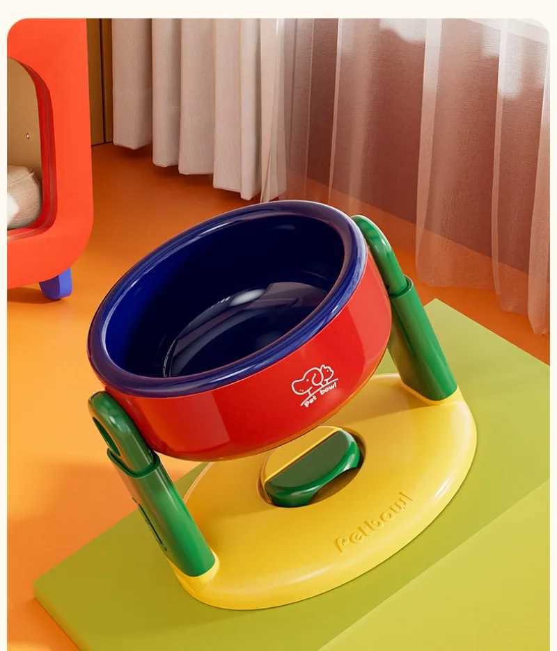 Adjustable dog bowl cat bowl with suction cup anti knock pet bowl universal protection cervical spine dog food bowl water bowl C251009