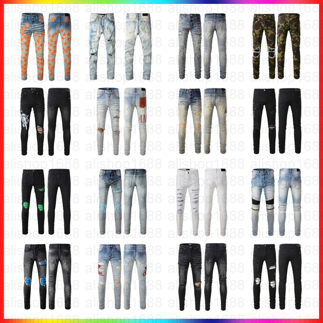 Luxurys Designers Jeans Distressed France Fashion Pierre Straight Men's Biker Hole Stretch Casual ksubi Jean Men Skinny Pants Elasticit Trousers