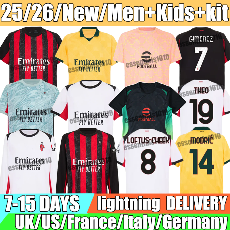 New 2025 maglia milans Kit Rafa Rafa Leao #10 Walker #32 Joao Felix #79 Soccer Jerseys Loftus-Cheek #8 Modrie #14 THEO #19 Jerseys 25 26 football Shirt Men kids kit sets uniform