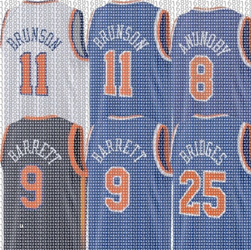 Knicks Jersey cusom Baskeball Towns Brunson Josh Har Mikal Bridges Precious Achiuwa OG Anunoby Miles McBride Cameron Payne Landry Shame Hukpori Delon