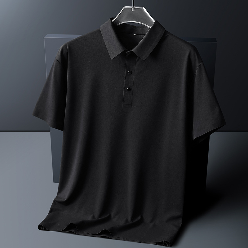 Extended Designer Shirt Men's Turn-down Collar Ice Silk Short Sleeve Polo Shirt 195 Tall Plus Size Quick-dry Designer Hoodie Seamless T-shirt