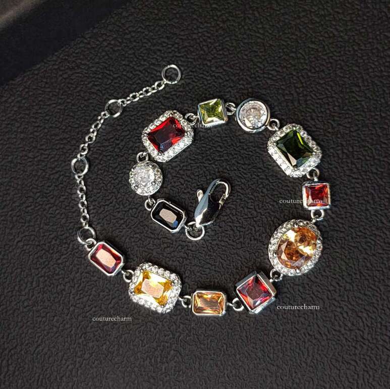 Multi Color Gemstone Beaded Necklace Rainbow Motley Choker Women Jewelry moissanite Tennis Gold Colorful Gem Stone Men Chain gift