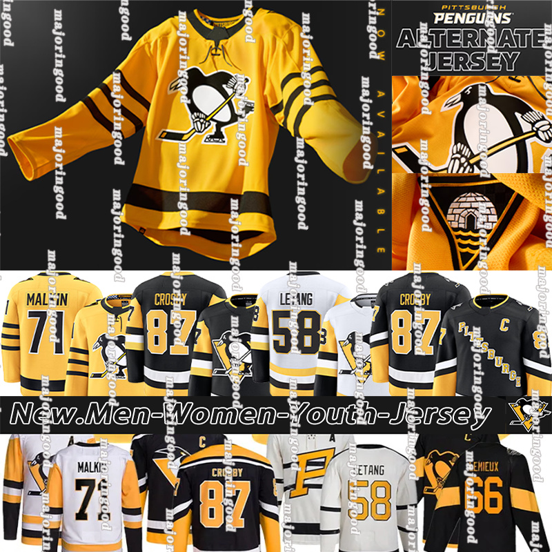 #87 Sidney Crosby pittsburgh hockey jersey penguin jersey Kris Letang Erik Karlsson #58 Letang A Hockey Jerseys