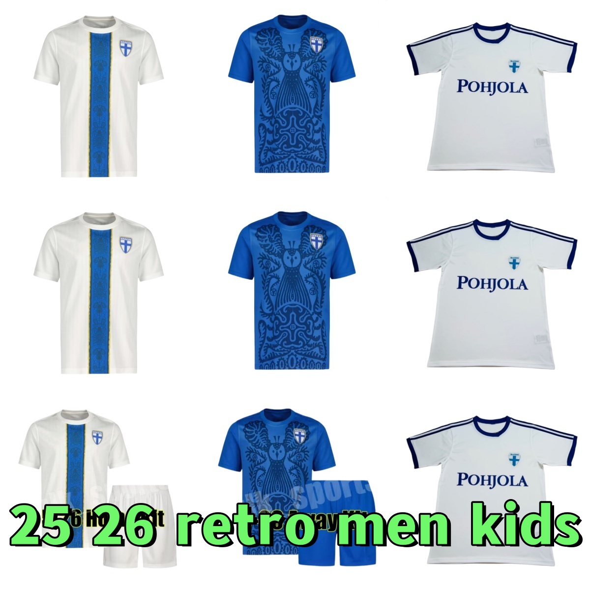 Finland 2025 Soccer Jerseys POHJANPALO PUKKI KAIRINEN KAMARA football shirt JENSEN LOD IVANOV kit home white away blue jersey uniforms