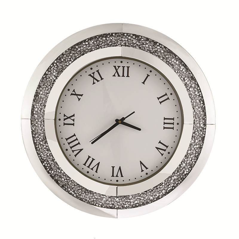 Creative decoration hanging on the wall of the living room clock sun card movement clock mirror glass mirror clock mirror 240919