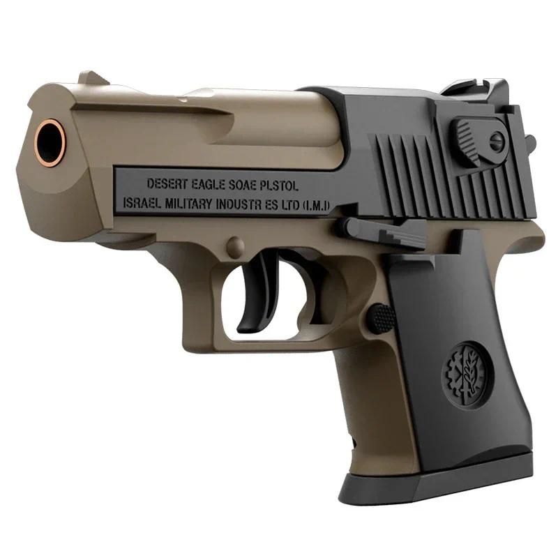 Mini Model Pistol Set Shell Ejecting Toy Gun with Soft Bullets Slide-Action Launch for Teens Adults Educational Science Toy Pistol Collectible Gift