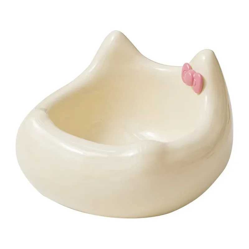 Ceramic Pet Bowl Set Cute Sofa Shaped Cat Food Water Dish with Wide Rim TipProof Dog Bowl for NonSpill Feeding Elegant Feeder C251009