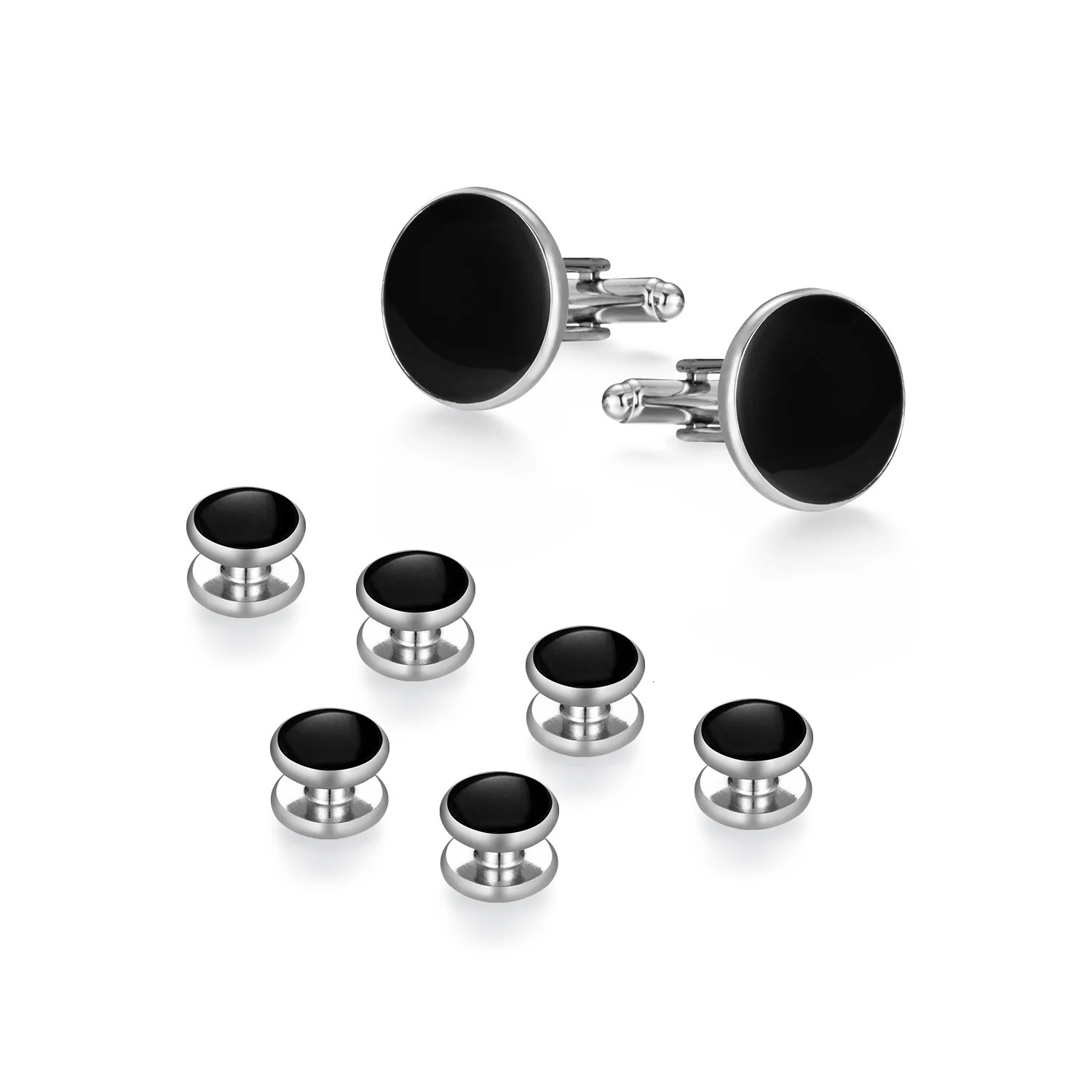 Wedding Cufflinks Tuxedo Studs Set for Men Accessories 1Pair Cufflinks and 6 PCS Tuxedo Studs Husbands Shirt Wedding Guest GIft251008