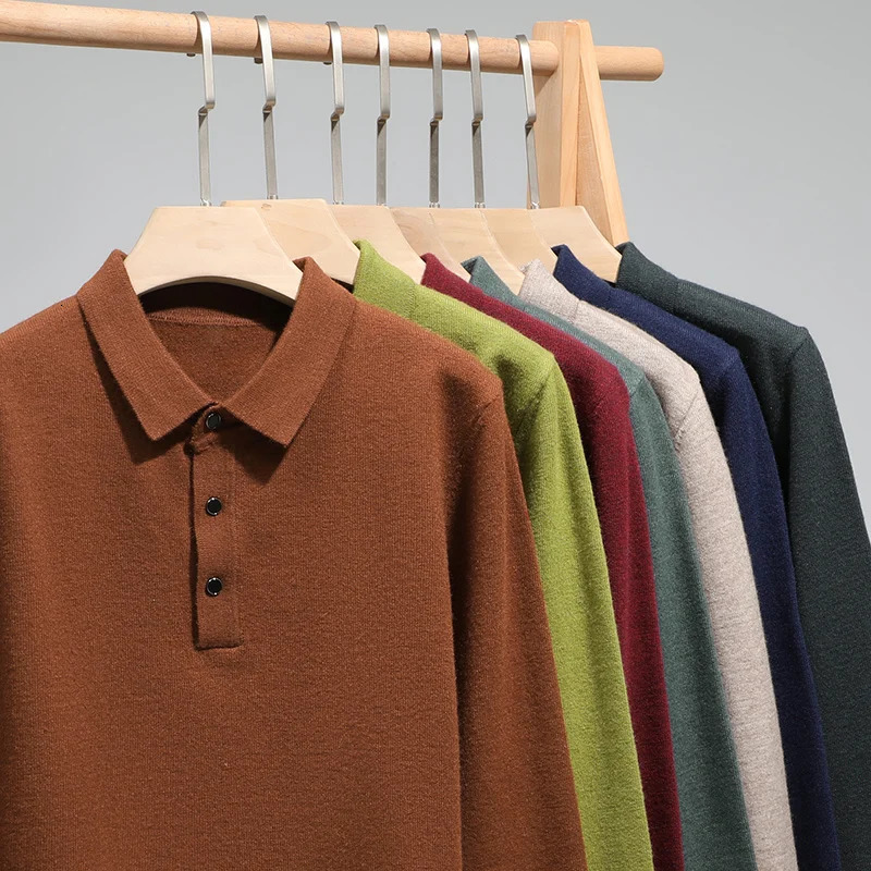 Fashion Autumn And Winter Cashmere Sweater Mens High Quality Pullover Casual Loose POLO Knitted Bottom Shirt Jacket 250930