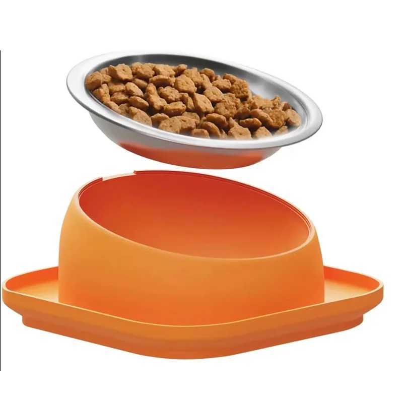 Cat Bowl with Crossneck Design And Antproof Square Base Spill And Leak Proof Pet Feeder for Enhanced Dining Experience C251009