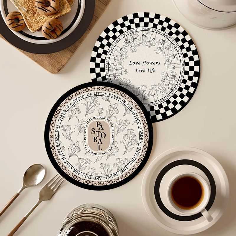 Dining Plate Mat Windproof Heat Resistant Insulation Mat Water Absorbent Diatomaceous Earth Tea Cup Coffee Cup Mat Dish Mat C251010