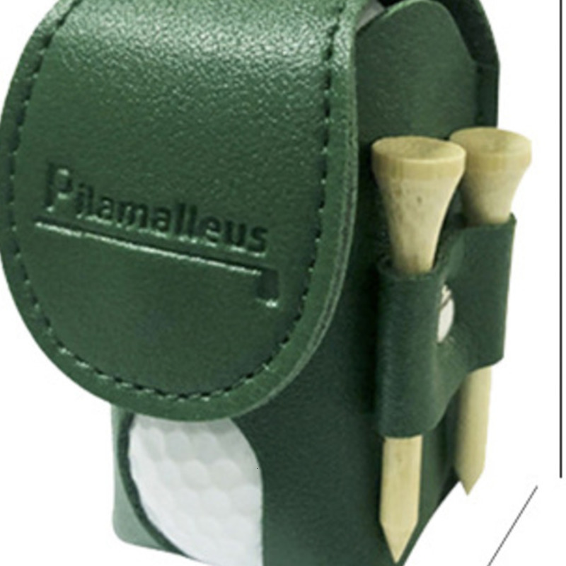 Golf Small Waist Bag PU Leather Can Hold Two Balls And 4 Ball Tees Magnetic Closure Golf Bag Portable Mini Golf Storage Bag 250715