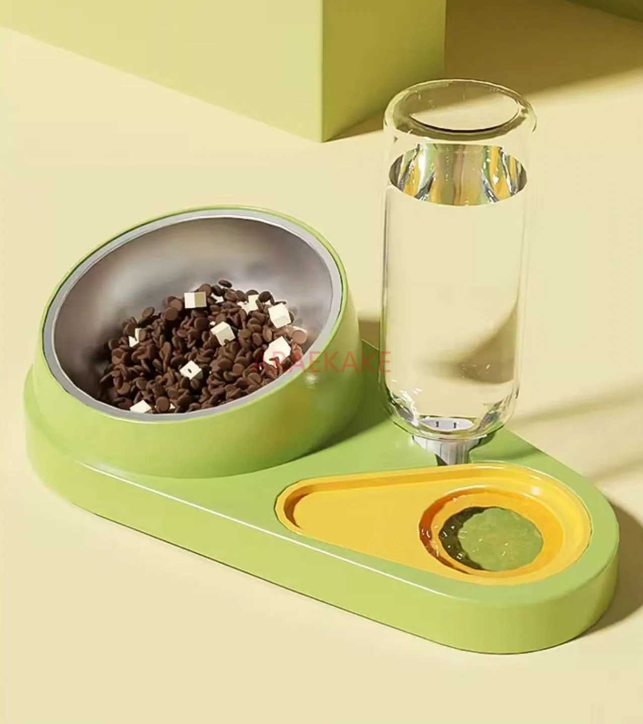 1pcs 2in1 automatic cat and dog food dispenser with 15 neck protection feeding bowl C251009