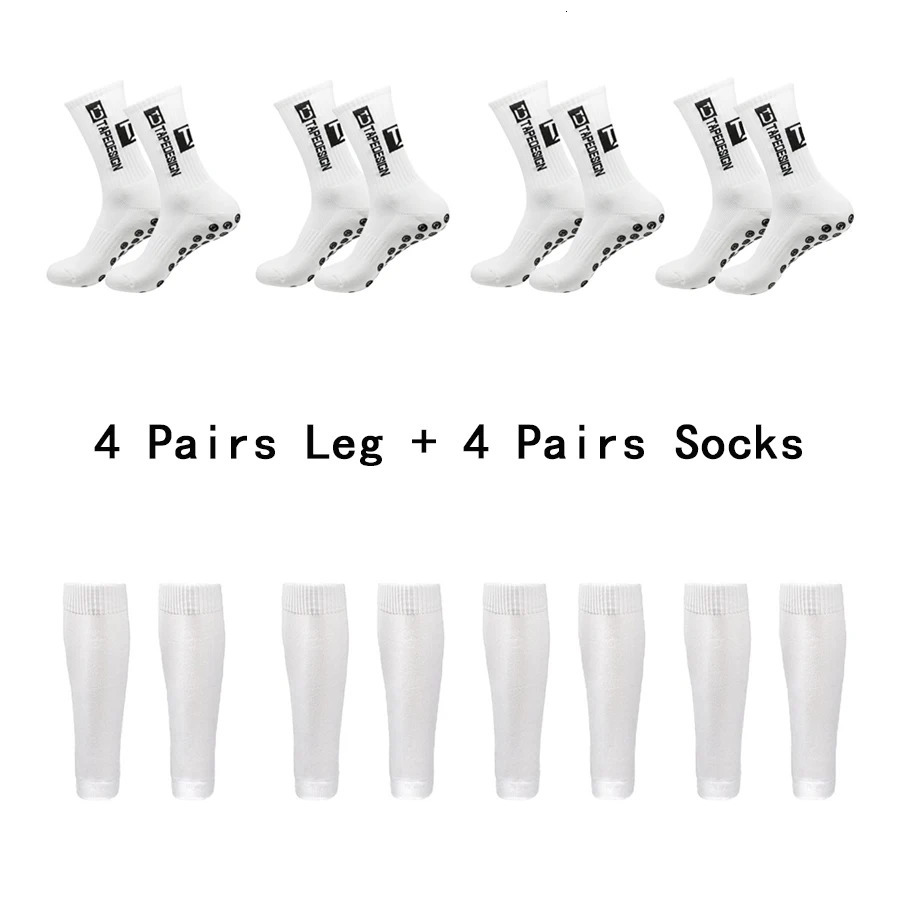 4 Set Soccer Socks Shin Guard Men Women non slip grip socks Football Calf Sleeves cycling Sports guards set 251010