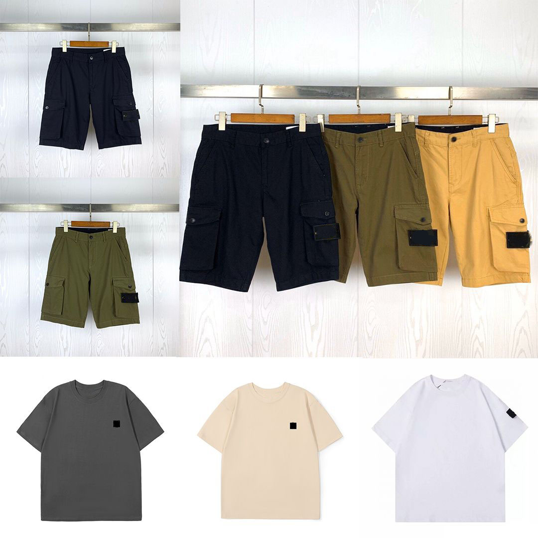 Shorts Cotton Sweatpants Multi-pocket Cargo Pants Men's Breathable T-shirt Casual Loose Summer Tops