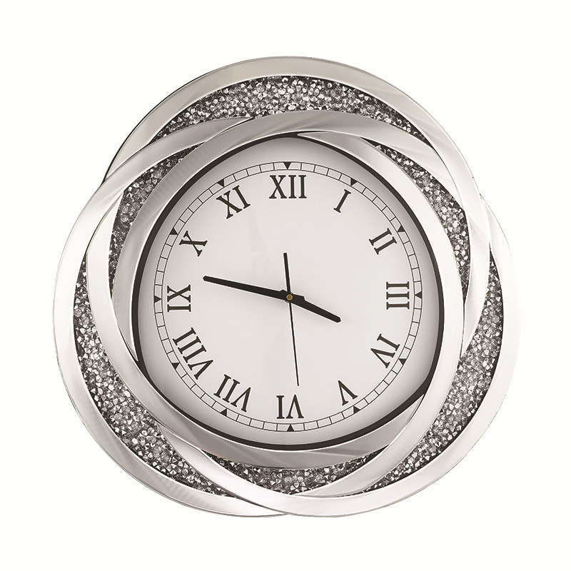 Creative decoration hanging on the wall of the living room clock sun card movement clock mirror glass mirror clock mirror 240919